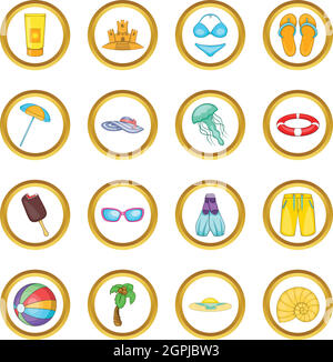 Meer-Tour-Vektor-Set, Cartoon-Stil Stock Vektor