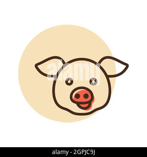 Pig-Vektor-Symbol. Vektor des Tierkopfs Stock Vektor