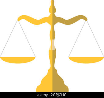 Waage der Gerechtigkeit Symbol, flachen Stil Stock Vektor