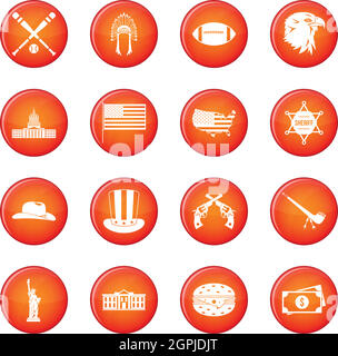 USA Icons Vector Set Stock Vektor