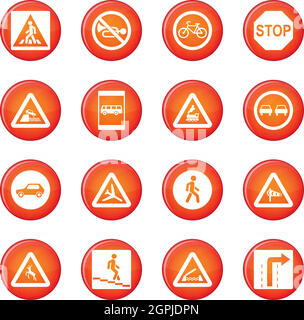 Symbole für Straßenschild-Set Vektorset Stock Vektor