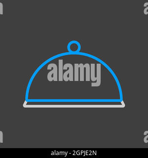 Vektorsymbol „Cloche“, „Food Tray“. Küchengerät Stock Vektor
