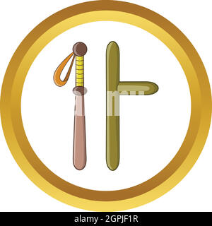 Kautschuk Schlagstöcken Vektor icon Stock Vektor