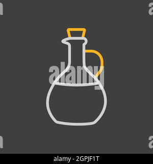 Vektor-Symbol für Krug aus Olivenöl aus Glas Stock Vektor