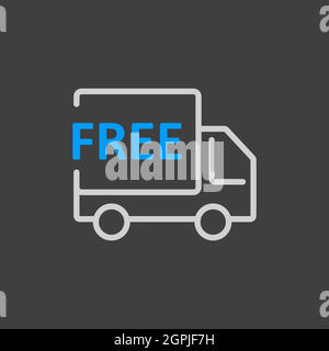 Vektor-Flat-Symbol für kostenlosen Versand Stock Vektor