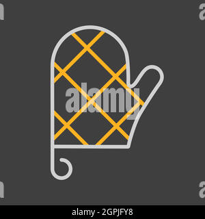 Nahaufnahme des Vektorsymbols für Schutzhandschuhe in der Küche Stock Vektor