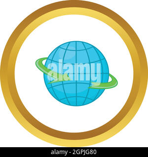 Globus und rund um die Welt Pfeil Symbol Vektor icon Stock Vektor