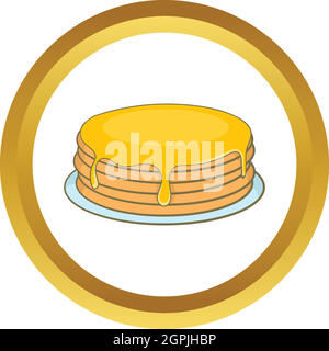 Pfannkuchen mit Honig Vektor icon Stock Vektor