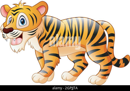 Vektor-Illustration von Cute Tiger Cartoon Stock Vektor