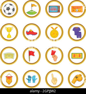 Fußball-Vektor-Set, Cartoon-Stil Stock Vektor