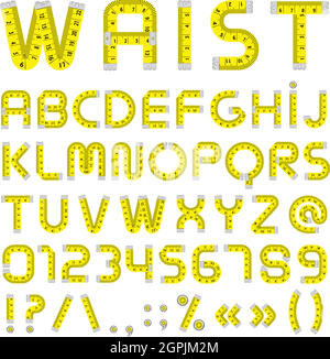 Messen Band Abc mit Zahlen Vektor-Illustration Stock Vektor