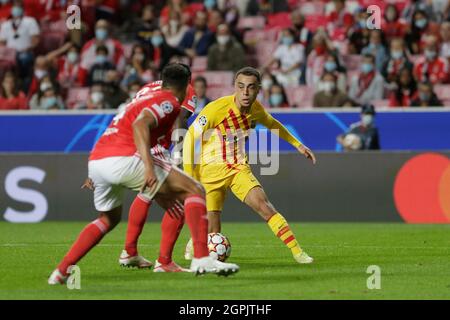 Lissabon, Portugal. 29. Sep, 2021. Während des UEFA Champions League Group E Spiels zwischen SL Benfica und FC Barcelona im Estadio da Luz, Lissabon am 29. September 2021. Portugal Kredit: SPP Sport Pressefoto. /Alamy Live News Stockfoto