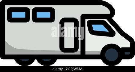 Symbol Für Camping Family Caravan Car Stock Vektor