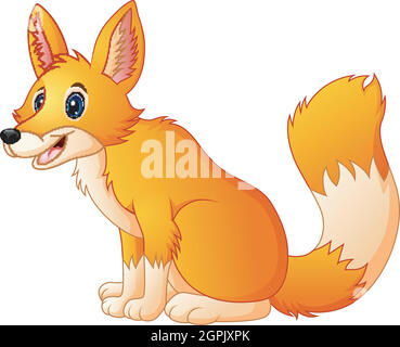 Vektor-Illustration von Cute Fox Cartoon Stock Vektor