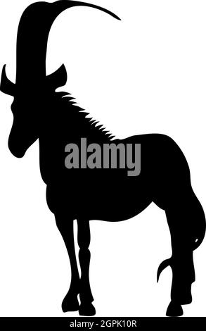 Schwarze Antelope Silhouette Stock Vektor