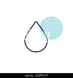 Abfallendes Wasservektor-Symbol für isolierte Ebene. Wetterschild Stock Vektor