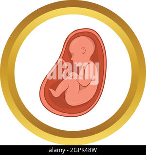 Embryo im Bauch Vektor Icon, Cartoon-Stil Stock Vektor