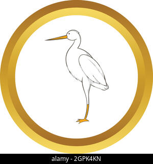 Weiße Kranich Vektor icon Stock Vektor