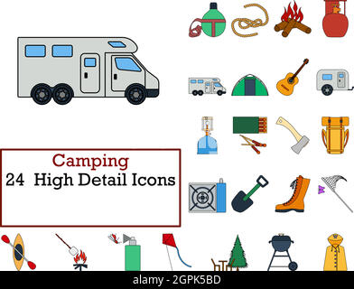 Camping-Icon-Set Stock Vektor