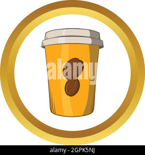 Vektor Kaffeetassensymbol, Cartoon-Stil zum mitnehmen Stock Vektor