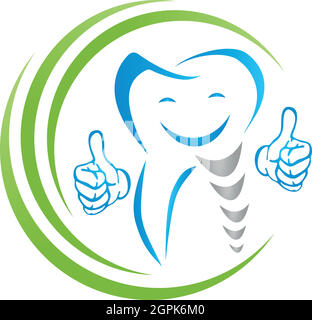 Zahnimplantat, Implantat, Zahnarzt-Logo, Hintergrund Stock Vektor