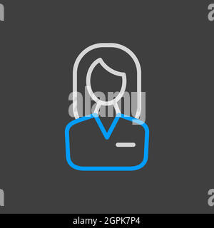 Benutzersymbol des Vektorsymbols „Frau“. Geschäftszeichen Stock Vektor
