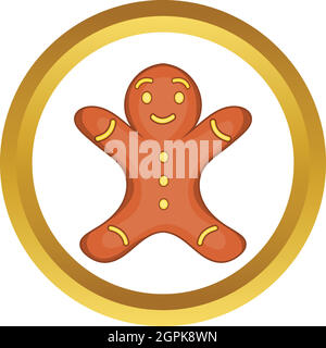 Lebkuchen Mann Cookie Vektor icon Stock Vektor