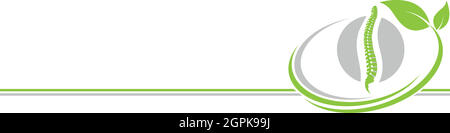 Wirbelsäule und Blätter, Rücken, Orthopädie, Massage, Hintergrund Stock Vektor