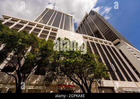 Miami Beach, FL, USA - 25. September 2021: SunTrust Bank Building Downtown Miami FL USA Stockfoto