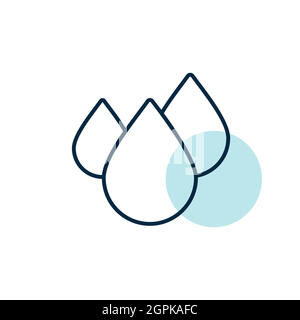 Flachsymbol für Wasservektor fallen lassen. Wetterschild Stock Vektor