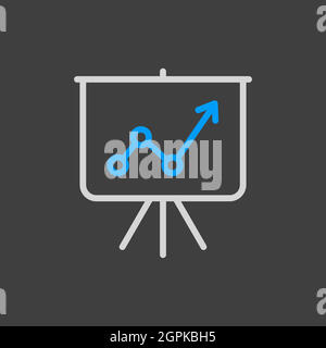 Flipchart-Vektor-Symbol isoliert auf dem weißen Stock Vektor