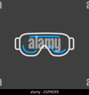 Biologiebrille Augenschutz Vektor-Flat-Symbol Stock Vektor