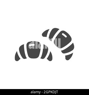 Schwarzes Croissant-Vektorsymbol Stock Vektor