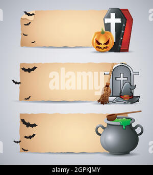 Cartoon von Happy Halloween Banner Stock Vektor