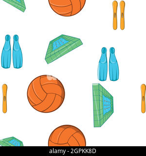 Wasser Sport Muster, Cartoon-Stil Stock Vektor