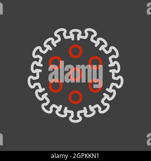 Coronavirus-Bakterien 2019-nCoV-Vektorsymbol. Schild „Medizin“ Stock Vektor