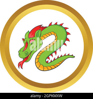 Grüner chinesischer Drache Vektor icon Stock Vektor