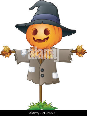 Vektor-Illustration von Scarecrow Cartoon Stock Vektor