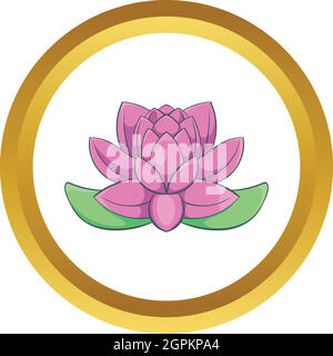 Rosa Lotus Blume Vektor icon Stock Vektor