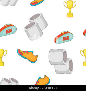 Muster der Tennisausrüstung, Cartoon-Stil Stock Vektor