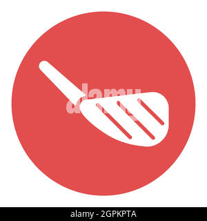 Ein Stück Lamm mit Knochen Vektor weißen Glyphen-Symbol Stock Vektor