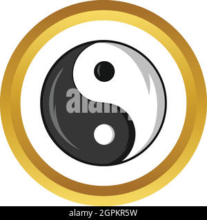 Yin und Yang Symbol Vektor Icon, Cartoon-Stil Stock Vektor