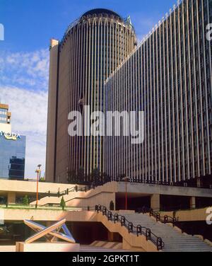 RASCACIELOS-TORRE EUROPA Y EDIFICIO DEL BANCO HISPANO AMERICANO. Lage: AUSSEN. MADRID. SPANIEN. Stockfoto
