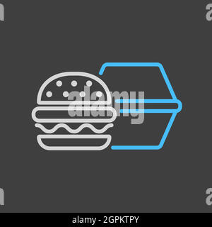 Burger mit geschlossenem Karton Vektor-Symbol Stock Vektor