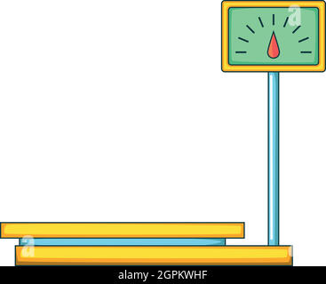 Elektronische markt Skala Symbol, Cartoon Stil Stock Vektor