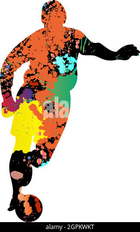 Fußball (Fußball) Spieler Silhouette Stock Vektor