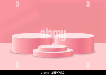 3d rosa Zylinder Podium abstrakten Hintergrund Stock Vektor