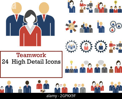 Teamwork-Symbol-Set Stock Vektor