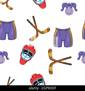 Russische Eishockey-Muster, Cartoon-Stil Stock Vektor