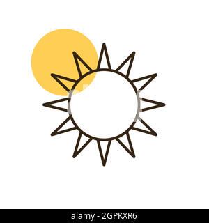 Sonnenvektor-isoliertes flaches Symbol. Wetterschild Stock Vektor